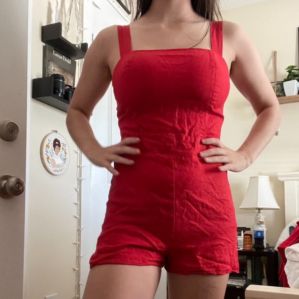 Lavender Brown Red Romper  (XS)